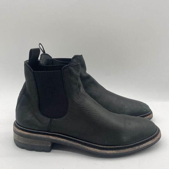 Mens Size 8.5 M Frye Black Leather Anke Chelsea Boots 3480125 Italy - Picture 1 of 11